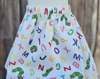 School skirt for girls, Hungry Caterpillar skirt, kindergarten skirt, 4t school skirt, cute school skirt, back to school dress