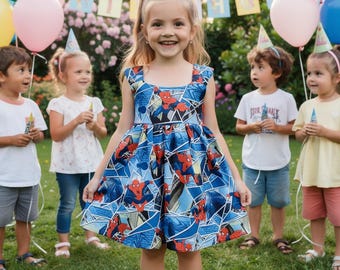 Girls' Spiderman Dress, Superhero Birthday Party Outfit