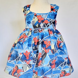 Spiderman dress, toddler spiderman dress, baby spiderman dress, superhero dress, girly superhero dress, superhero birthday dress, spiderman