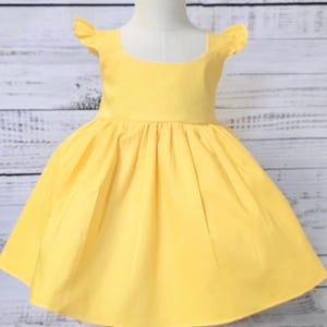 Yellow dress for baby, yellow girls dress, sunshine yellow dress, you are my sunshine dress, 1st birthday dress, flowergirl dress yellow