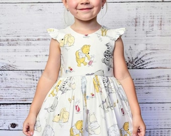 Winnie the Pooh dress girls, winnie the pooh dress baby, piglet dress, birthday dress for girls, winnie the pooh birthday dress