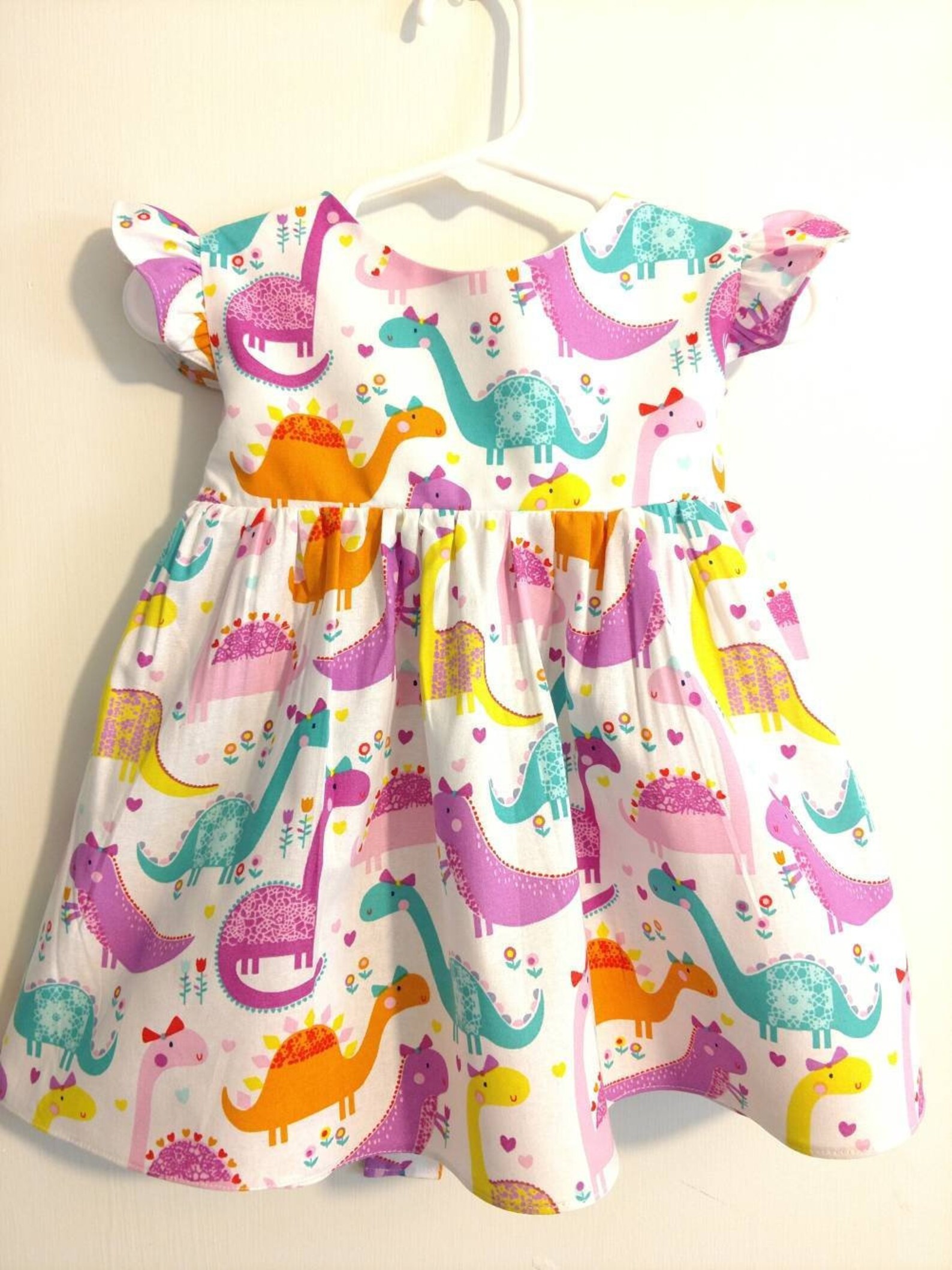 Dinosaur dress for girl baby dinosaur dress pink dinosaur Etsy
