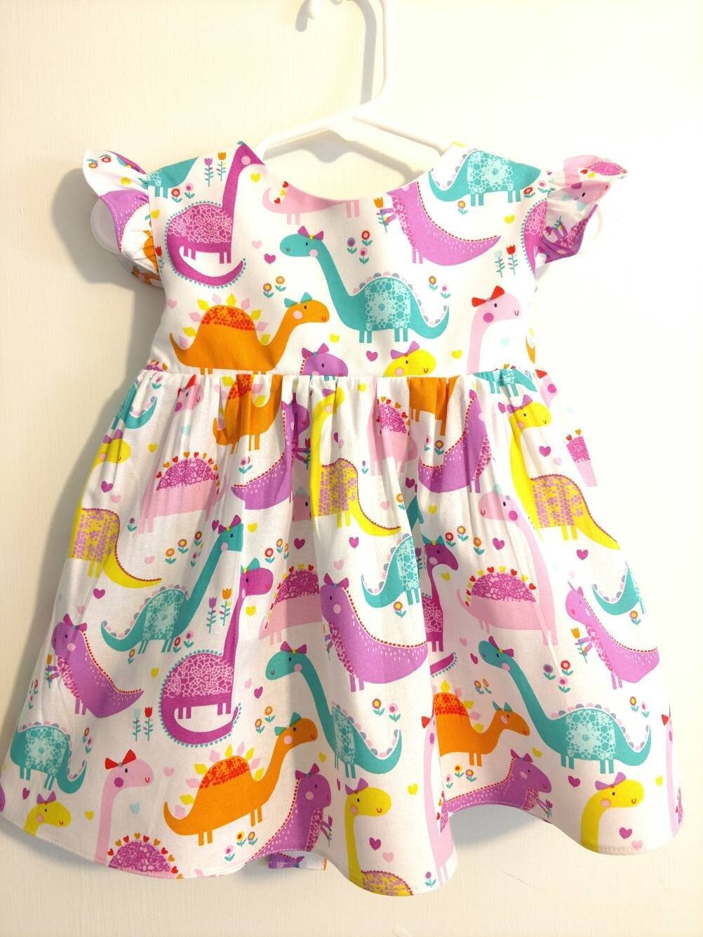 Dinosaur dress for girl baby dinosaur dress pink dinosaur Etsy