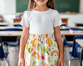 Girls back to school skirt, school skirt, shorts for girls or boys, school shorts, 4t school skirt, kindergarten skirt, shorts for school
