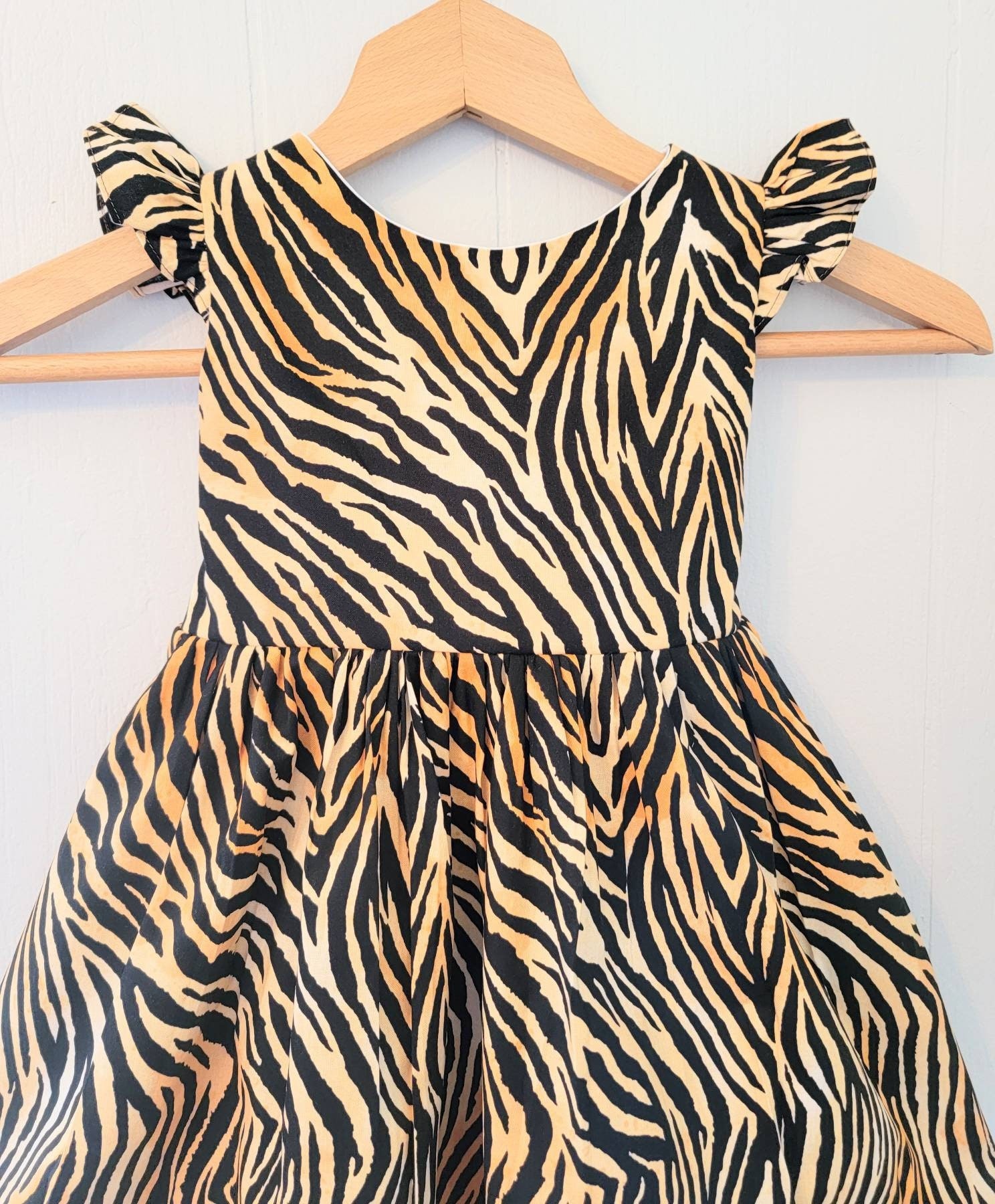 tiger print dress girls, toddler tiger print dress, animal print dress girls, tiger print dress for baby,tiger halloween costume dress