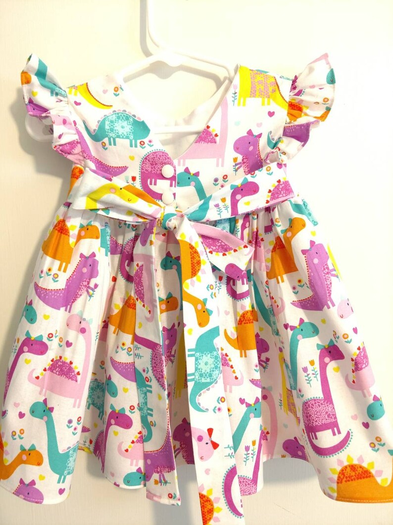 Dinosaur dress for girl baby dinosaur dress pink dinosaur Etsy