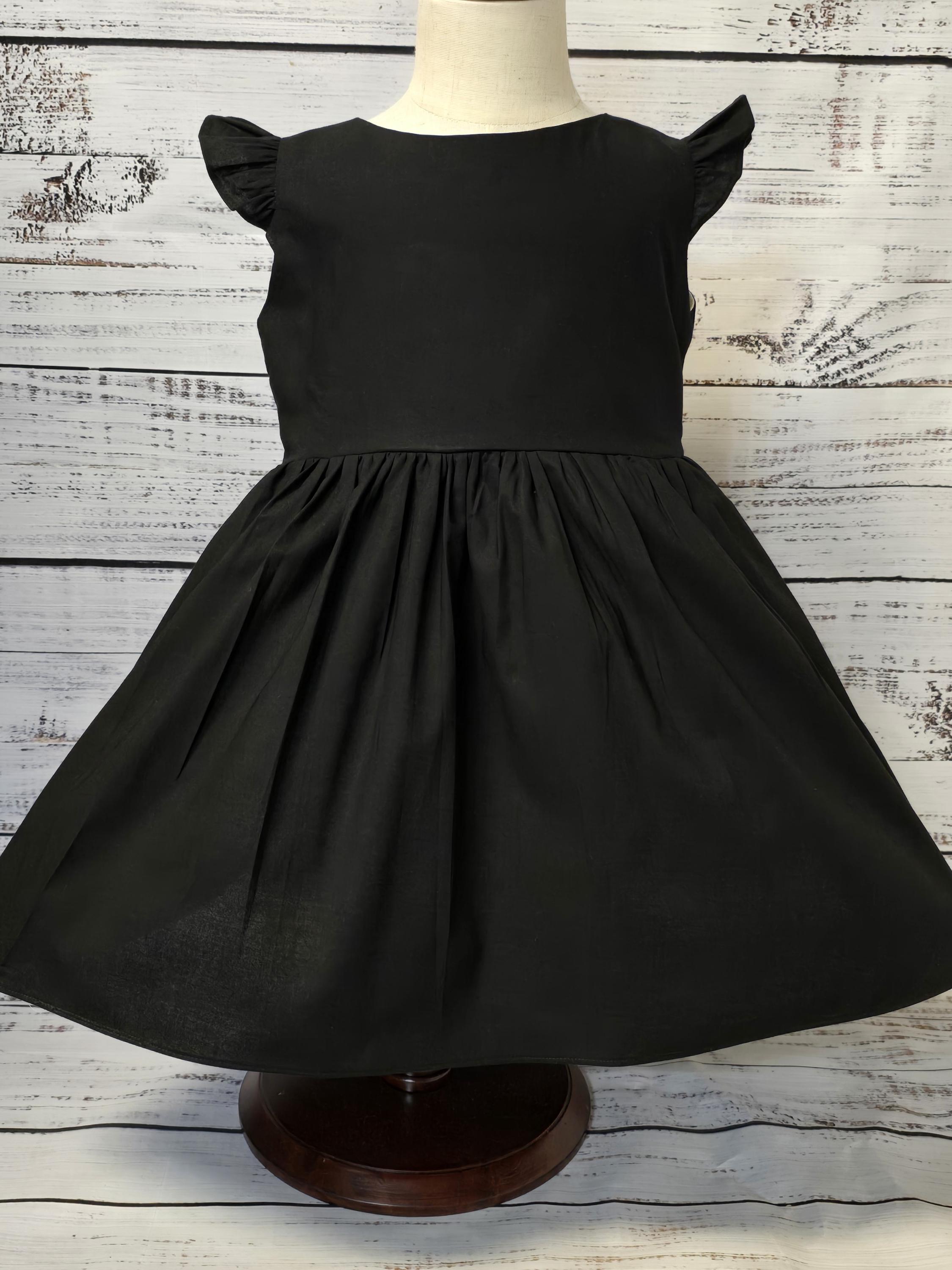 Black dress, simple black dress toddler, pageant dress, black pageant dress, baby dress black, toddler dress black, flowergirl dress black