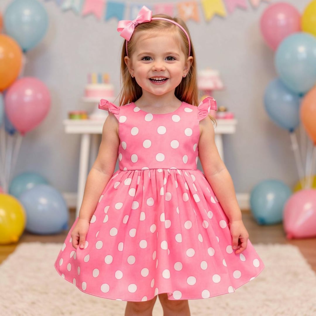 strapless open back dress Pink Minnie Mouse Dress for Girls 3 main image 0