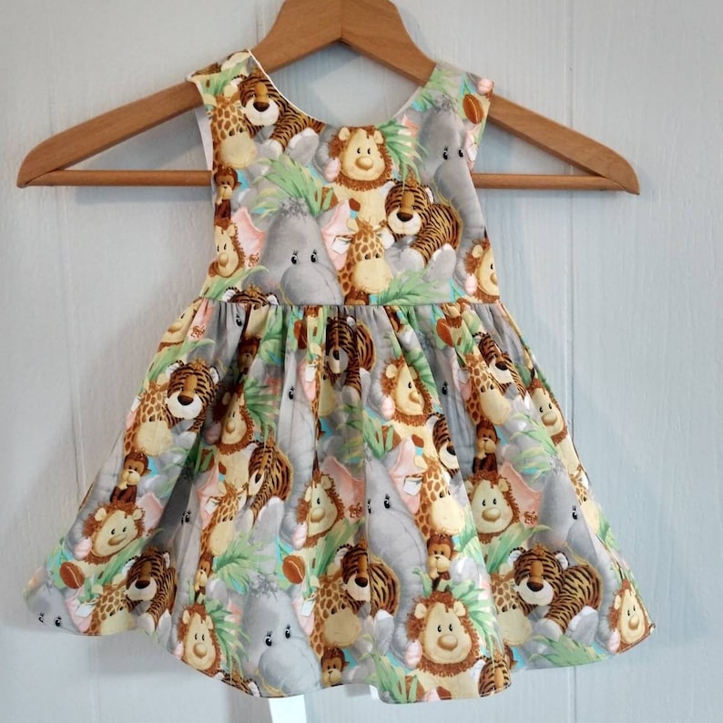 Girls Safari Dress Jungle Themed Dress Girls Zoo Dress Etsy