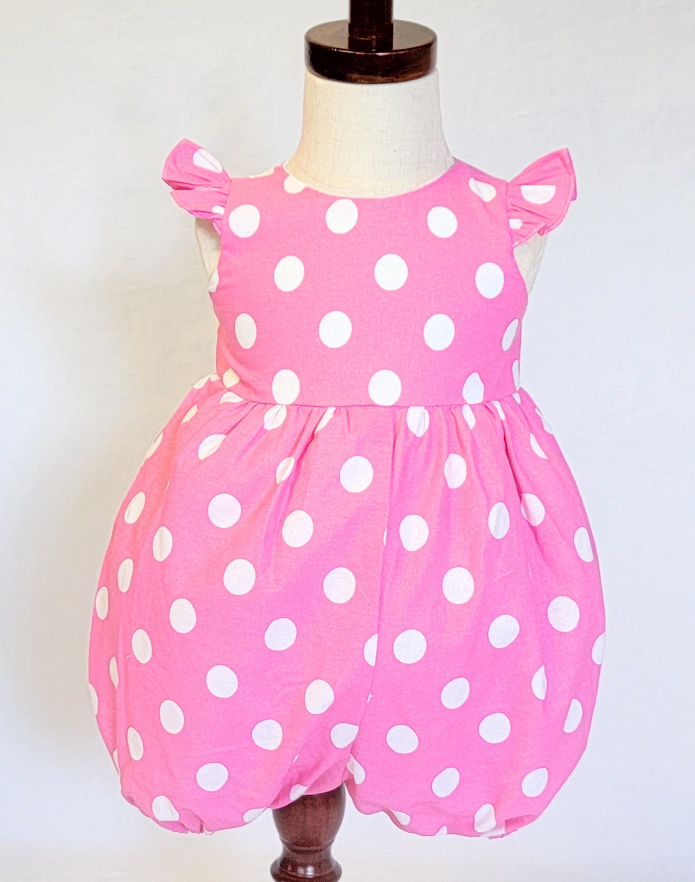 Combinaison Bébé Louis Louise à Pois Roses - Taille 12 Mois - Occasion Très Bon état
