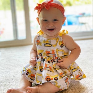 Bauwagen Outfit,LKW Kleid,Mädchen Bauer Kleid,Kinder Kleid,Geschenk für Baby,Geschenk für Neugeborene,Mädchen Geschenk,Baby Geschenk