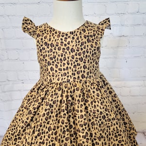 Cheetah Girls Dress Matching Bow Toddler Animal Print Flutter Sleeves Dress Cheetah Baby Girls Dress Cheetah Spots Outfits Etsy