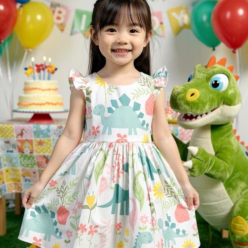dinosaur dress for girls,baby dinosaur dress,pastel dinosaur dress,watercolor dinosaur dress,toddler dinosaur dress,two rex birthday dress