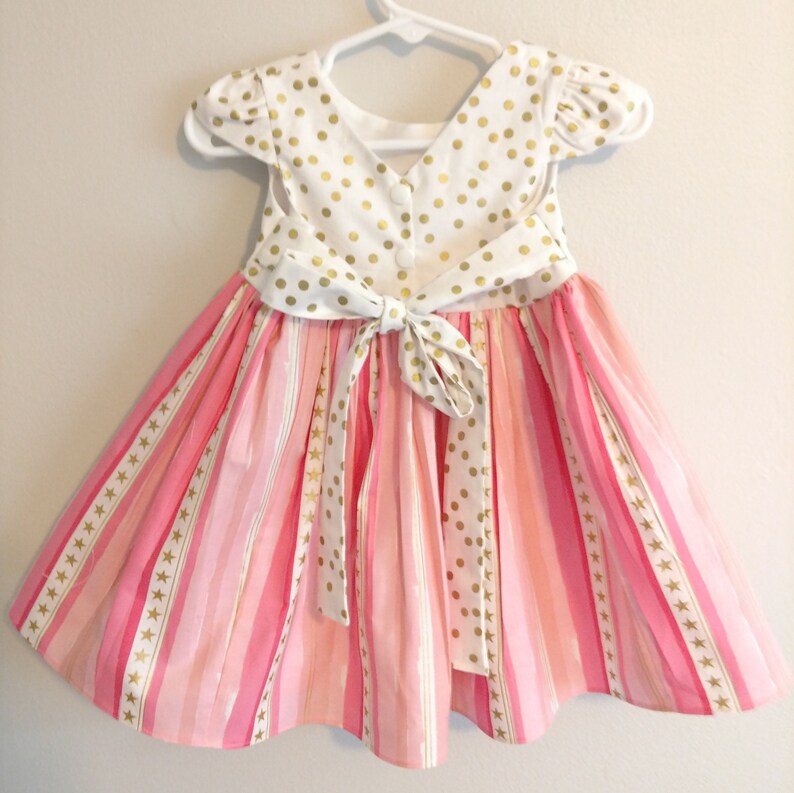 Pink and Gold Dress Pink and Gold Toddler Dress Pink Baby Etsy