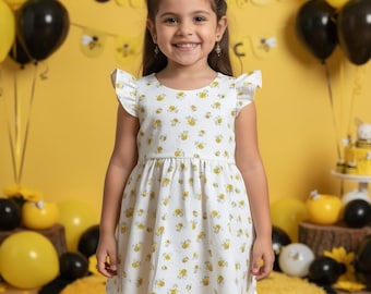 Bee dress for baby,baby bee dress, bee dress girls, toddler dress, girls dress bee, fun to bee one dress, bee party dress, bumble bee dress
