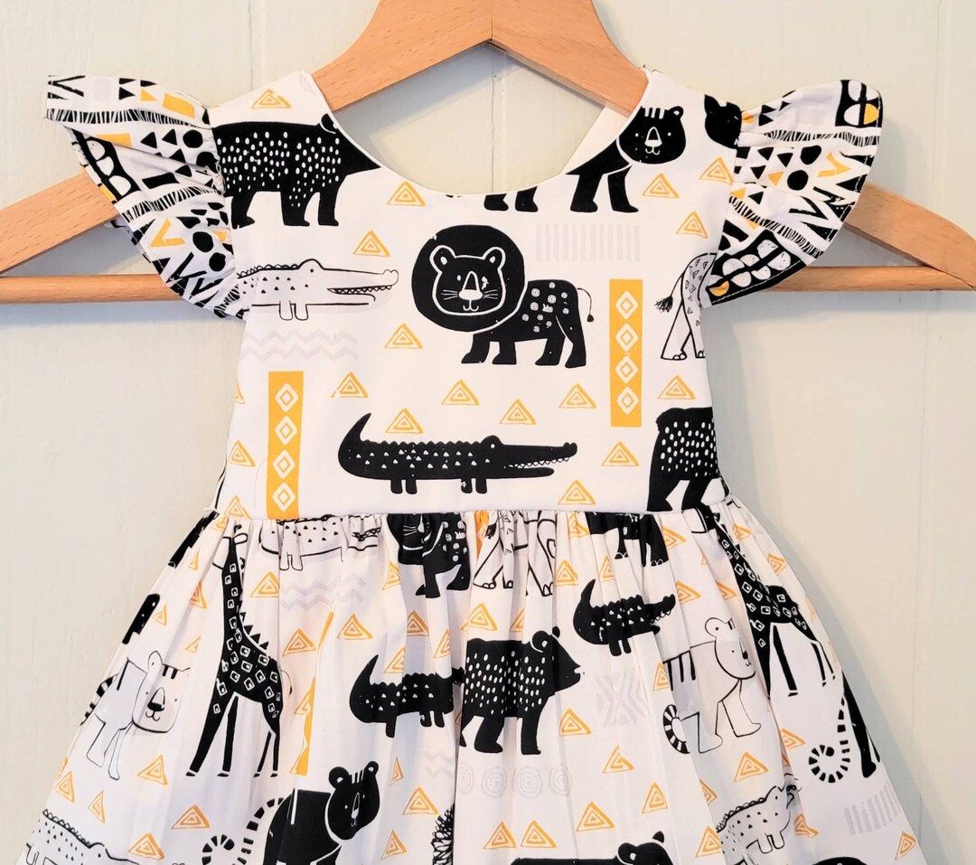 Safari Dress, Girls Zoo Animals Dress,baby Zoo Dress, Safari Dress Girls,toddler Safari Dress