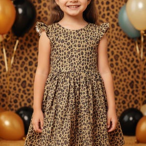 Gepardenkleid für Mädchen, Leopardenkleid für Mädchen, Gepardenkleid für Babys, zwei wilde Mädchenkleider, ein wildes Jahreskleid Baby Geparden, Gepardendruck