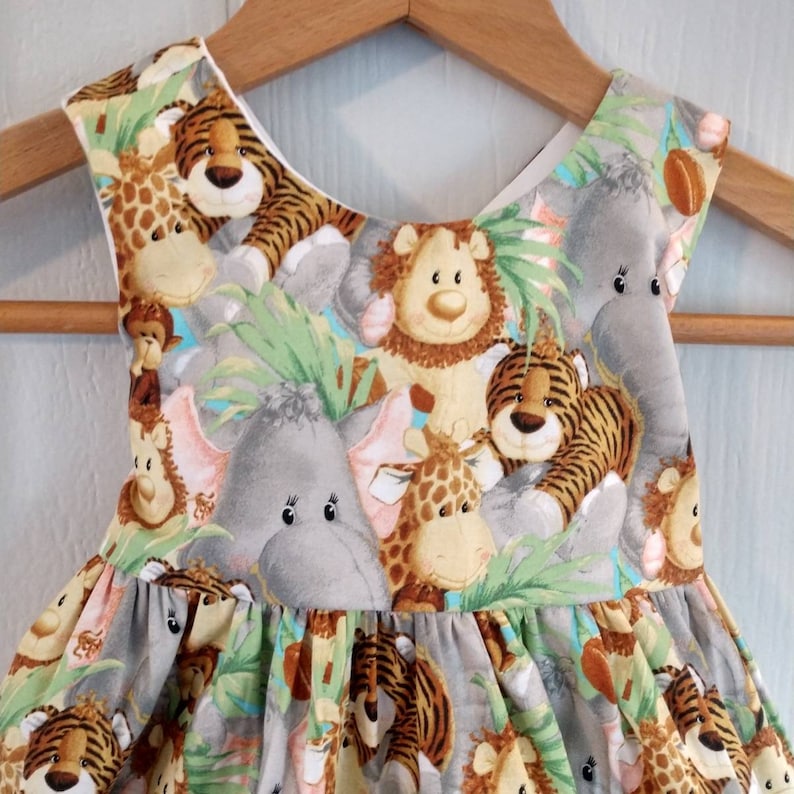 Girls Safari Dress Jungle Themed Dress Girls Zoo Dress Etsy