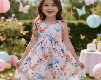 Butterfly dress girls, butterfly dress baby, toddler butterfly dress, butterfly sundress, butterfly party dress, toddler dress butterflies
