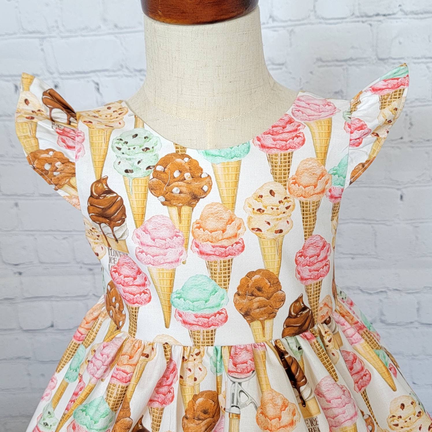 Ice Cream Dress Girls Ice Cream Dress Toddler Ice Cream Dress Baby 1st Birthday Dress Smash Cake Dress Vintage Ice Cream Dress Etsy Canada