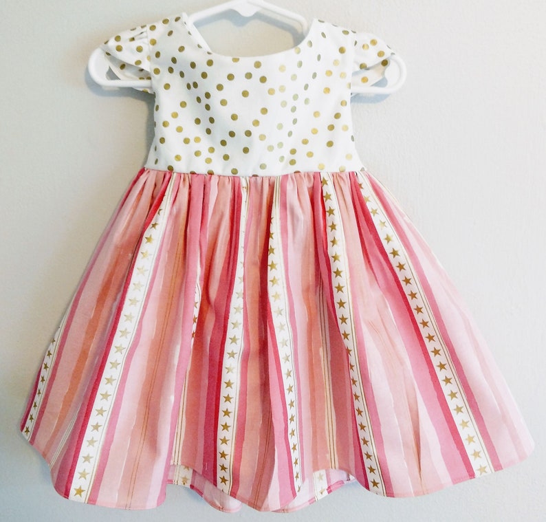 Pink and Gold Dress Pink and Gold Toddler Dress Pink Baby Etsy