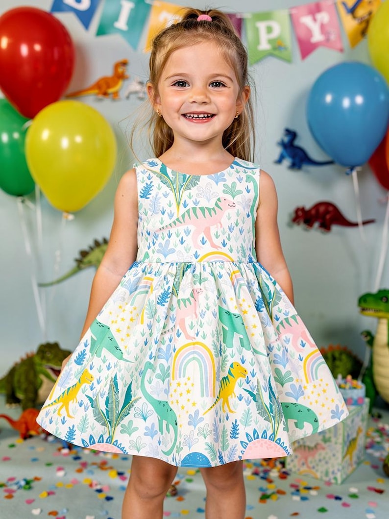 Dinosaur dress for girls,baby dinosaur dress, toddler dinosaur dress, pastel dinosaur dress, two-rex birthday dress, dino birthday dress