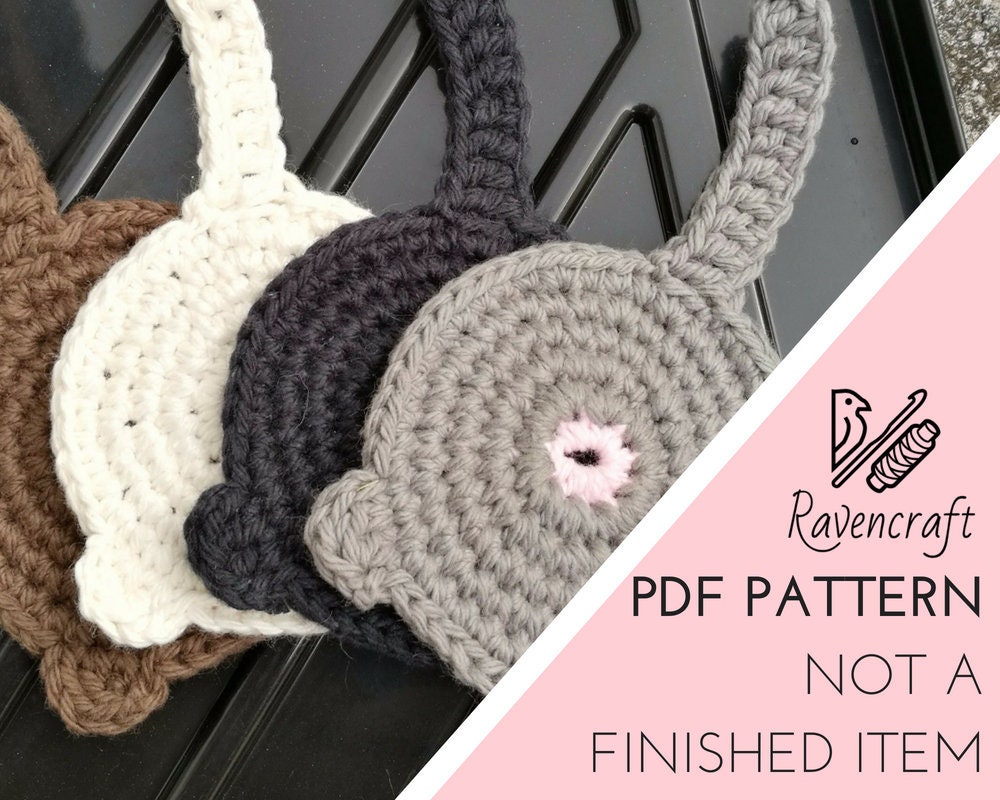 Crochet Cat Butt Coaster PDF PATTERN Etsy