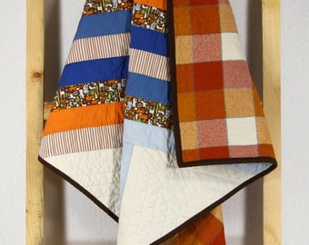 Custom Modern Cotton Quilt: Handmade Baby, Crib, Throw Sizes