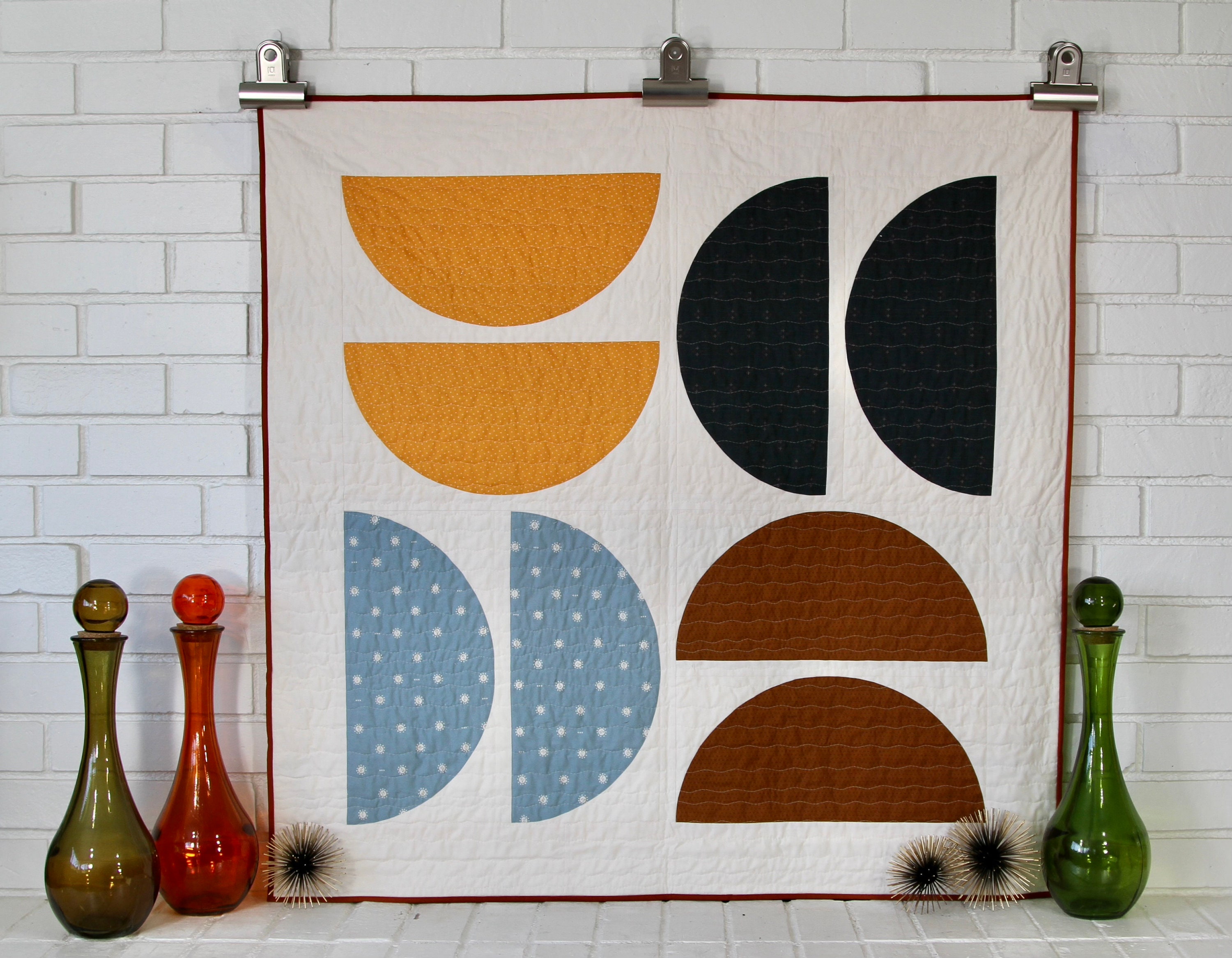 Handmade Modern Throw Quilt: Pasadena Curves Design, Organic Cotton - Etsy