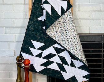 Modern Baby Quilt: Handmade Cotton Crib Quilt, The Overlook Design (35x57)