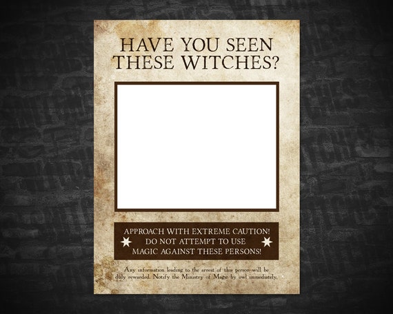 Have You Seen These Witches Photo Booth Prop Wanted Poster | Etsy