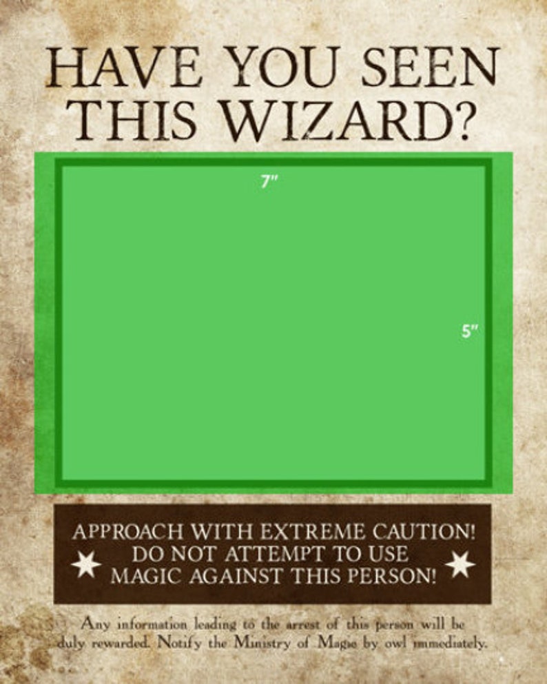 Have You Seen This Wizard Printable Wanted Poster, 8 x 10 letter size picture frame, Bridal Shower Wedding picture frame, Grad picture image 3