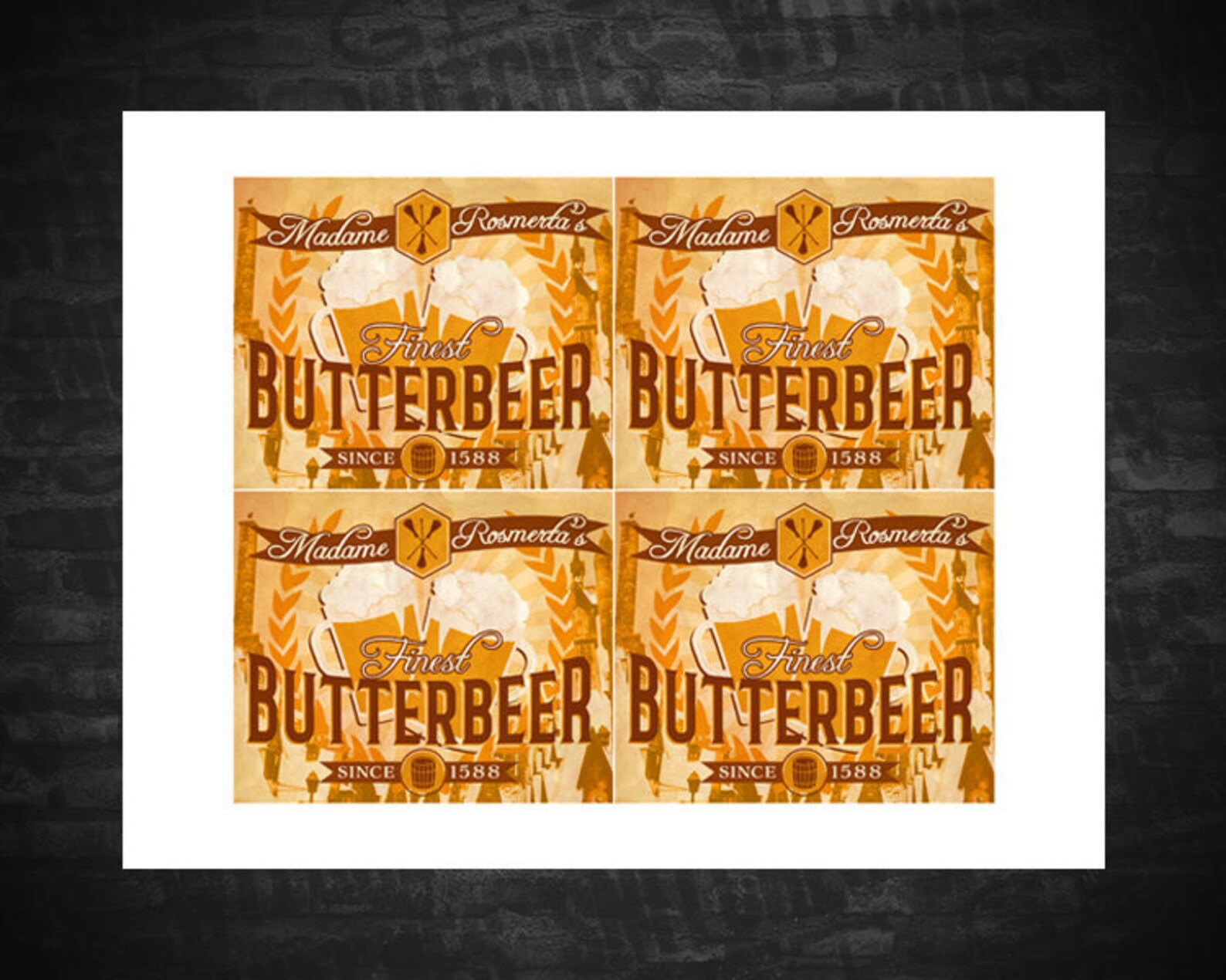 Butterbeer Printable Labels 4.25 X 3.5 Butterbeer | Etsy