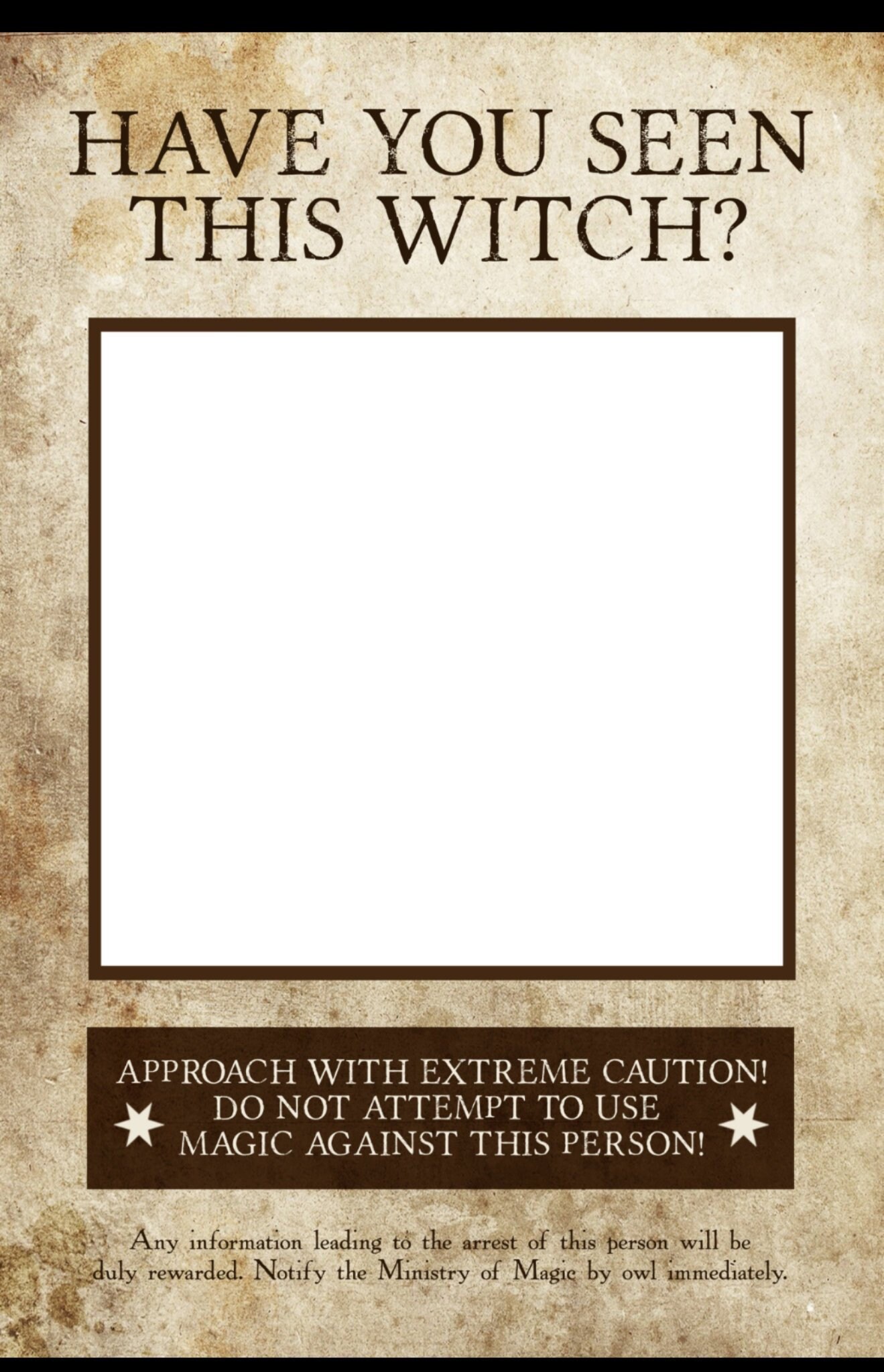 Avez vous Vu Cette Sorci re Photo Booth Prop Wanted Poster Etsy France