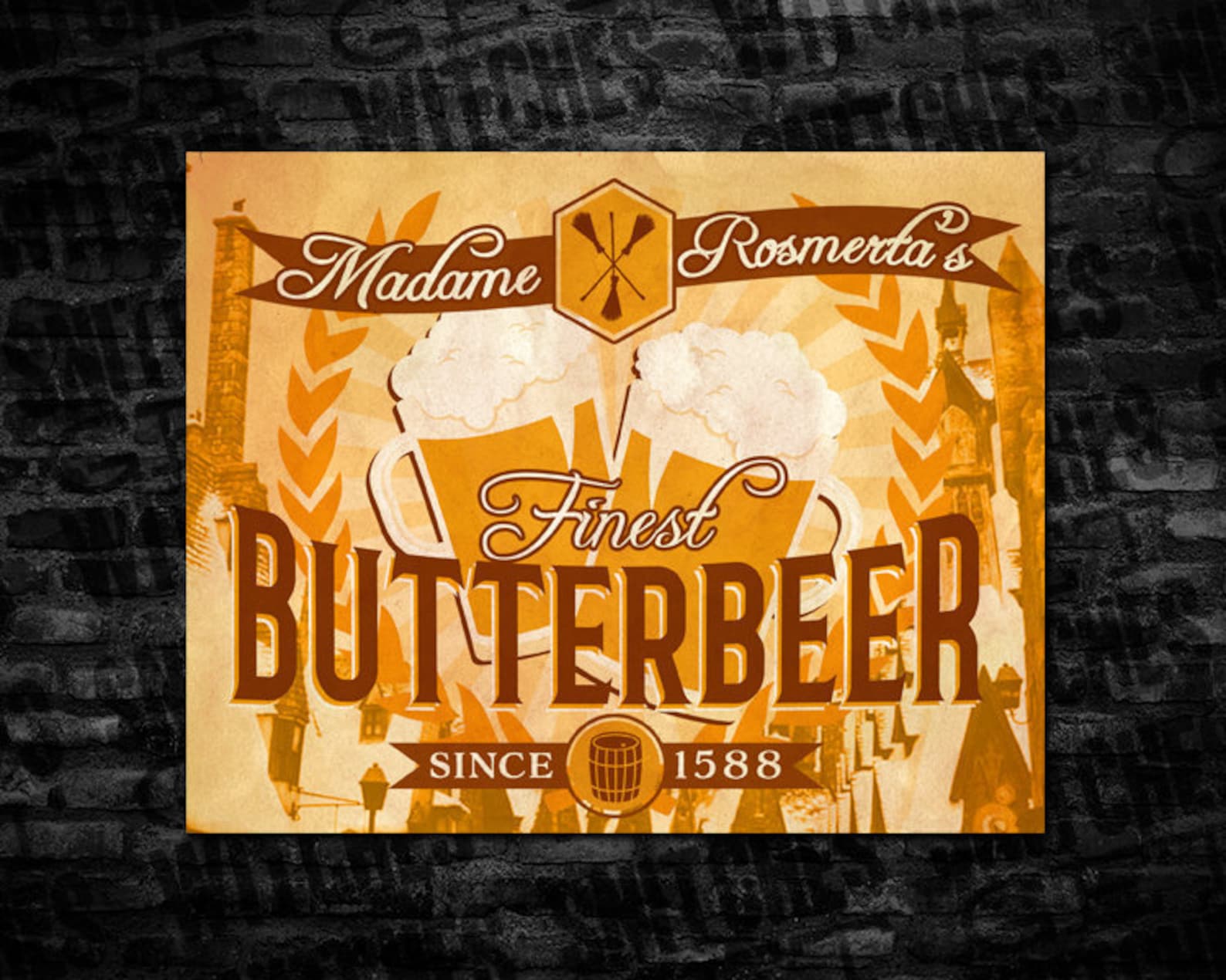 Butterbeer Large Printable Label 7.25 x 5.75 | Etsy