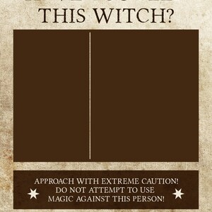 Have You Seen This Witch? Printable Wanted Poster, 8 X 10 Letter Size ...