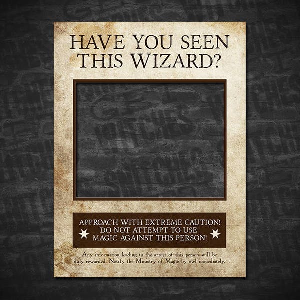 Have You Seen This Wizard? Photo Booth Prop Wanted Poster, Halloween Party Wanted Poster, Printable Photo Booth Prop, Instant Download