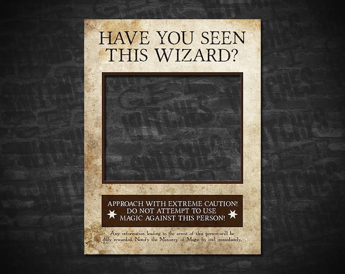Have You Seen This Wizard Photo Booth Prop Wanted Poster, Halloween ...