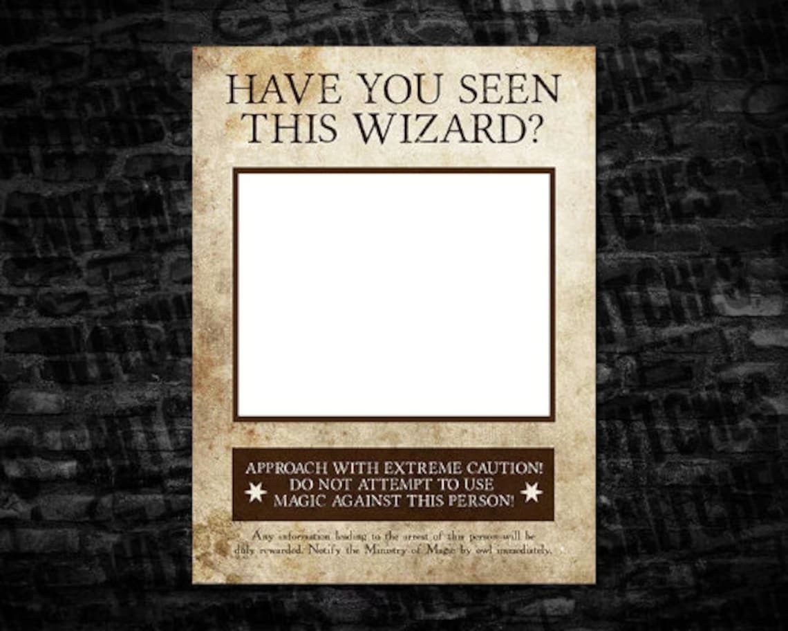 Have You Seen This Wizard Printable Wanted Poster 8 X 10 - Etsy