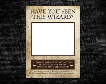 Have You Seen This Wizard? Printable Wanted Poster, 8 x 10 letter size picture frame, Bridal Shower Wedding picture frame, Grad picture