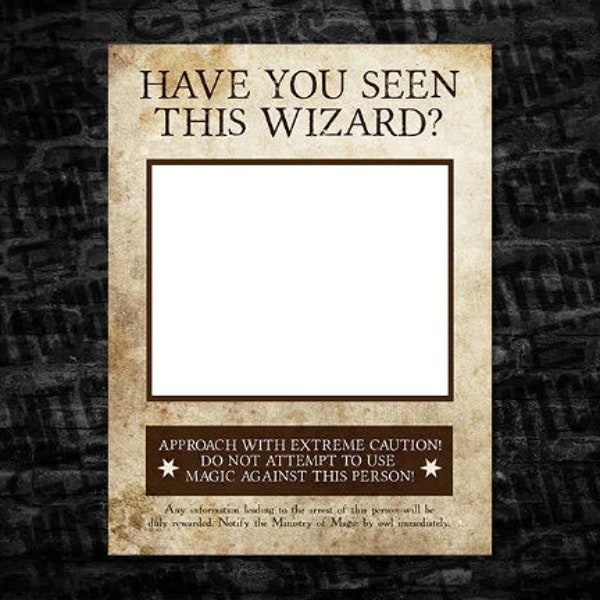 Have You Seen This Wizard? Printable Wanted Poster, 8 x 10 letter size picture frame, Bridal Shower Wedding picture frame, Grad picture