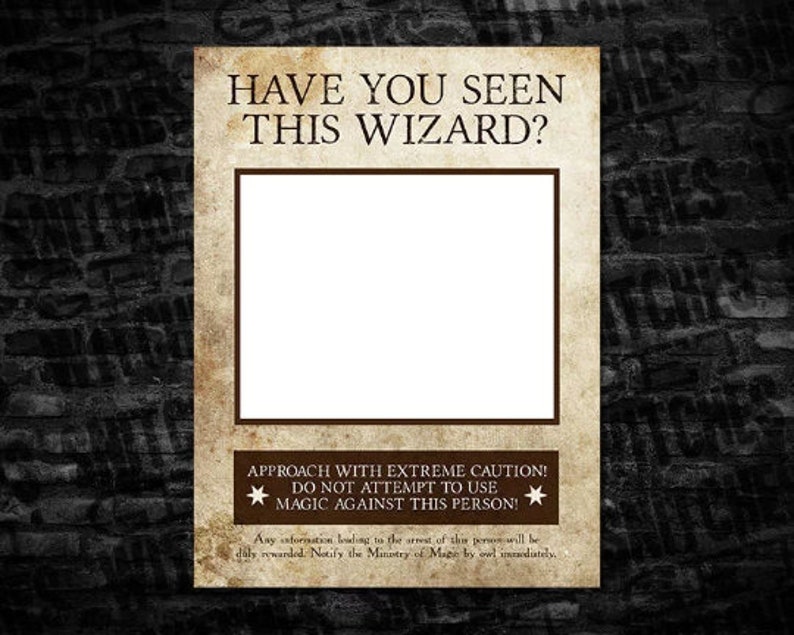 Have You Seen This Wizard Printable Wanted Poster, 8 x 10 letter size picture frame, Bridal Shower Wedding picture frame, Grad picture image 1