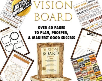 Vision Board | Best Seller | Vision Board kit in a book| Vision Board Platinum | vision board words, quotes, affirmations, scriptures, 2022