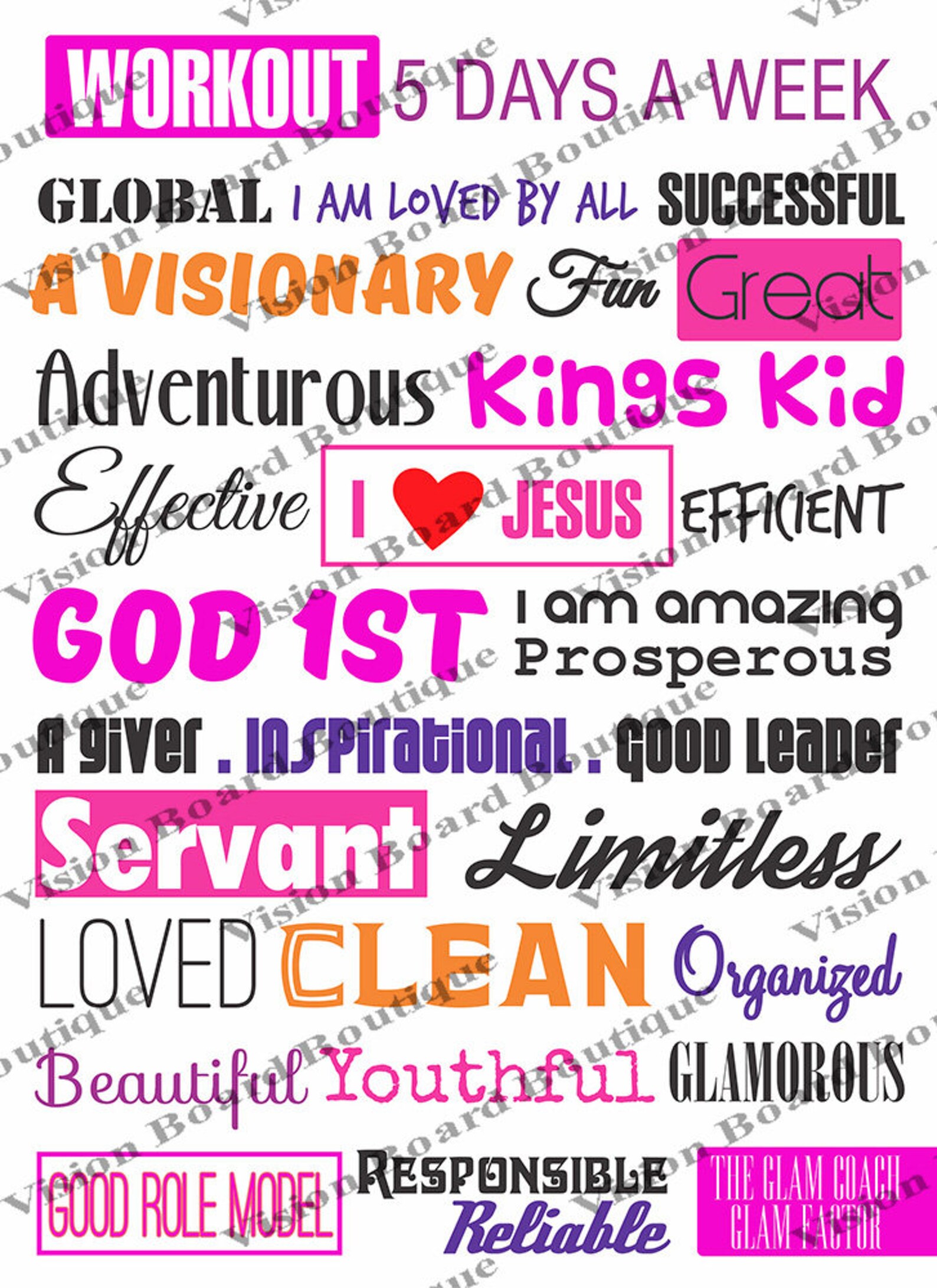 Printable Vision Sheet Printable Spiritual Growth Motivation Etsy