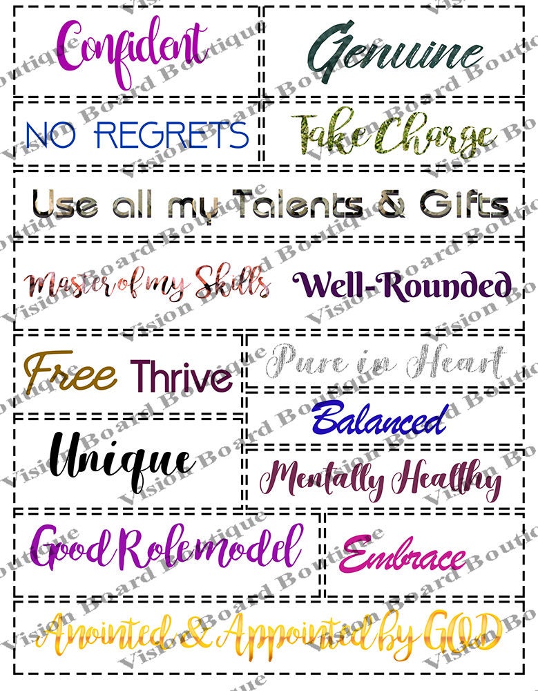 vision board quote kit printable quotes motivation etsy