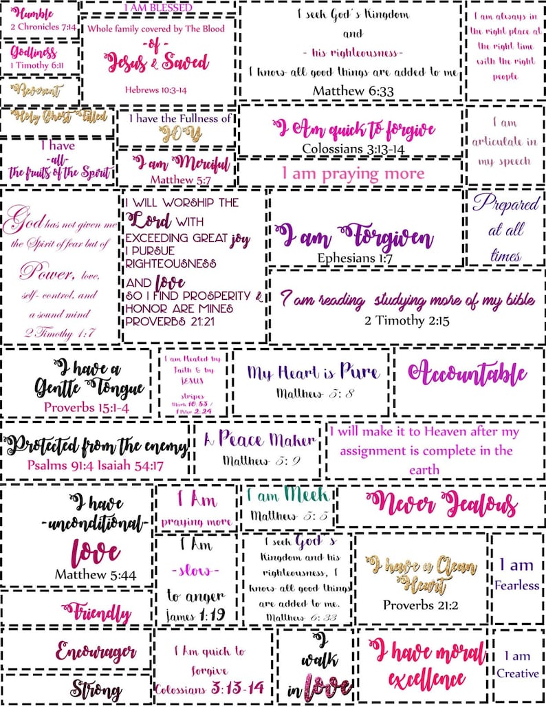 Scriptures Quotes and Words of Faith for Vision Boards. Etsy