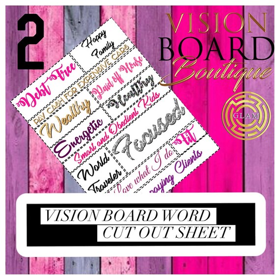 Debt Free Focused Vision Board Worksheet 4 Glam Etsy