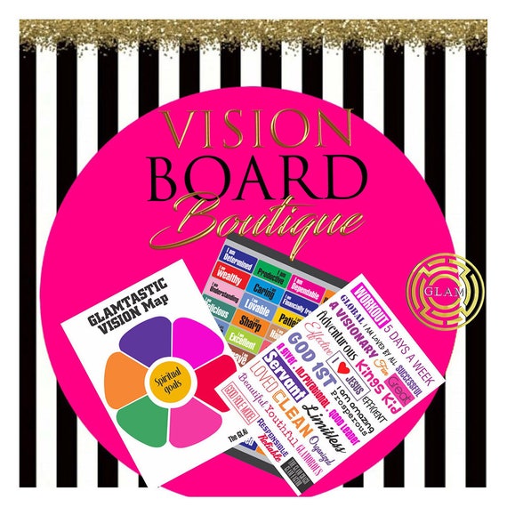 Vision Board Printables 3 Page Set Downloads Quotes Goal Etsy