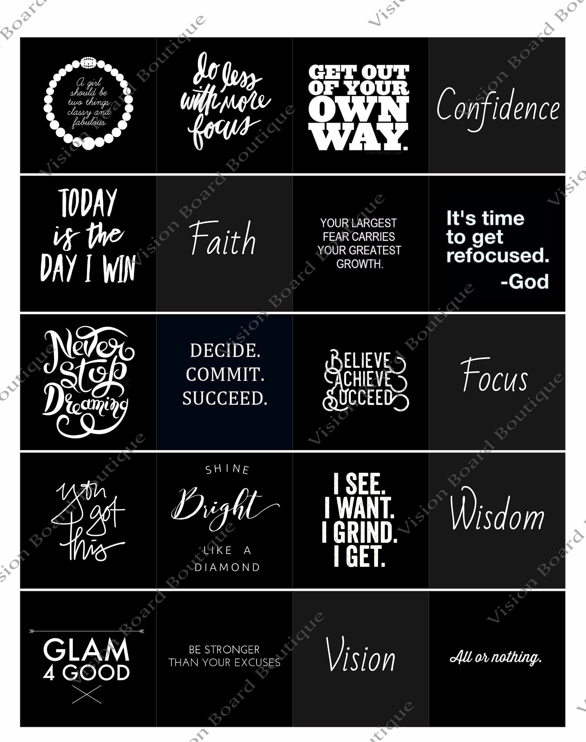 2021 Black out vision board Vision Board Printable Etsy