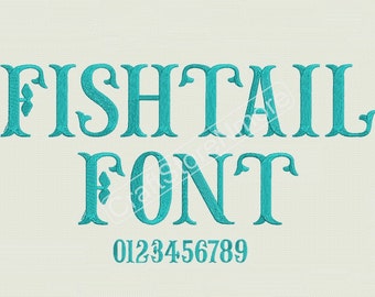 FishTail monogram Embroidery Font - 3 sizes Font Monogram - FishTail Monogram Fonts - FishTail Embroidery Font - Instant Download